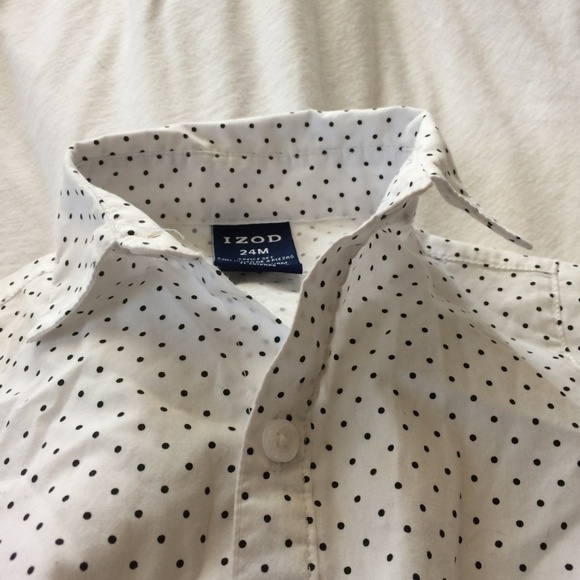 Izod Polka Dot Dress Onesie - Picture 3 of 5